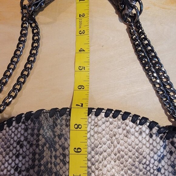 Steve Madden Faux Python Bag with Chain Handles and Shoulder Strap - Picture 12 of 14